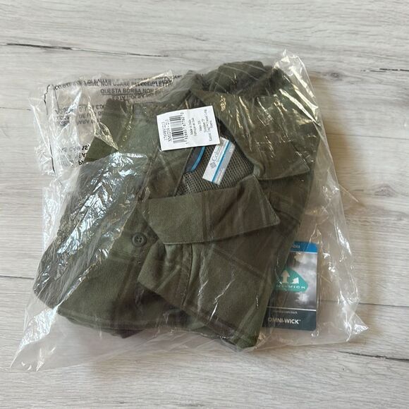 Columbia‎ Men's Green Plaid Omni-Wick Kestrel Trail L/S Flannel Sz XS NWT IN PKG - Picture 5 of 7
